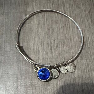 Alex and Ani Silver Bracelet with Blue Charm